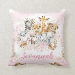 Blush Gold Tropical Jungle Safari Kinderzimmer Kissen