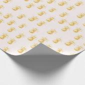 Blush Gold Tropical Pineapses Geschenkpapier (Ecke)