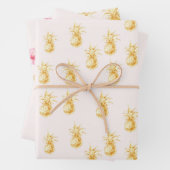 Blush Gold Tropical Pineapses Geschenkpapier Set (Beispiel)