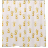 Blush Gold Tropische Ananas Duschvorhang (Vorderseite)
