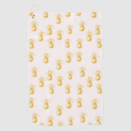 Blush Gold Tropische Ananas Golfhandtuch