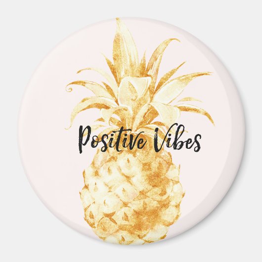 Blush Gold Tropische Ananas Magnet (Vorne)