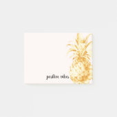 Blush Gold Tropische Ananas Post-it Klebezettel (Vorderseite)