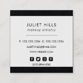 Blush, Gold und Black Square Visitenkarte (Rückseite)