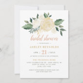 Blush Gold und Green Floral Wedding Brautparty Einladung (Vorderseite)