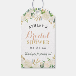 Blush Gold und Green Floral Wedding Brautparty Geschenkanhänger
