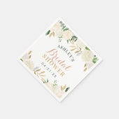 Blush Gold und Green Floral Wedding Brautparty Serviette (Ecke)