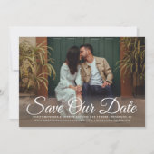 Blush Gold und Green Floral Wedding Foto Save The Date (Vorderseite)
