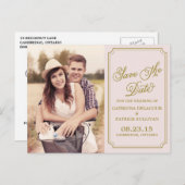 Blush & Gold Whimsical Save the Date Postkarte (Vorne/Hinten)
