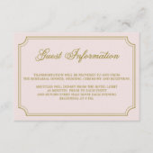 Blush & Gold Whimsical Script Guest Info Card Begleitkarte (Vorderseite)
