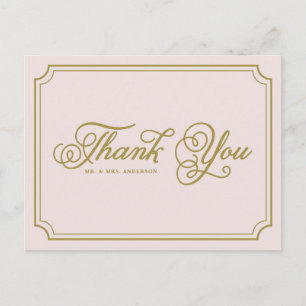 Blush & Gold Whimsicaler Dankeskarten-Postkarte Postkarte