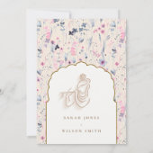 Blush Gold Wildblume Ganesh Indian Wedding Einladung (Rückseite)
