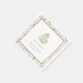 Blush Gold Wildblume Ganesh Indian Wedding Serviette (Ecke)