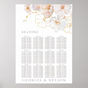 Blush Gold Wildblume Hochzeitsdiagramm Poster