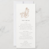 Blush Gold Wildblume Krishna Indian Wedding Menu Einladung (Vorderseite)