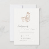 Blush Gold Wildblume Krishna Indian Wedding RSVP Karte (Vorderseite)