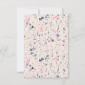 Blush Gold Wildblume Krishna Indian Wedding RSVP Karte (Rückseite)