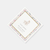 Blush Gold Wildblume Krishna Indian Wedding Serviette (Ecke)