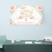 Blush Gold Woodland Animals Kinderdusche Willkomme Banner (Messeveranstaltung)