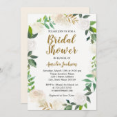 Blush Gold Wraath Brautparty Einladung (Vorne/Hinten)