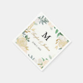 Blush Gold Wreath Monogram Wedkin Napkin Serviette (Ecke)