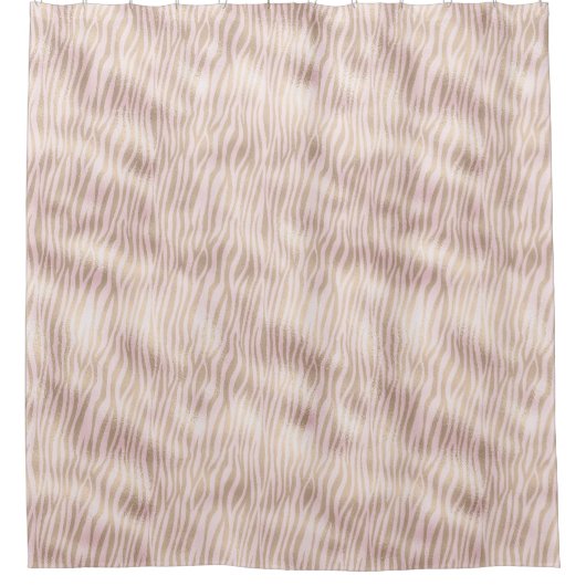 Blush Gold Zebra Print Duschvorhang (Vorderseite)