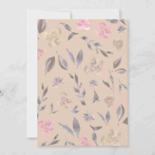 Blush Golden Bouquet Fall Rose Süß 16 Einladung (Rückseite)