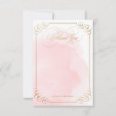 Blush-Goldkalligraphie Vintag vielen Dank Dankeskarte (Vorderseite)