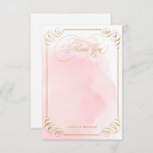 Blush-Goldkalligraphie Vintag vielen Dank Dankeskarte (Vorne/Hinten)