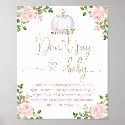 Blush Goldkürbis Sagen Sie nicht, Babyspiel Poster (Vorne)