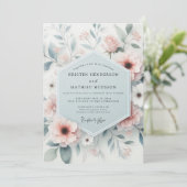 Blush Gossamer Bloom Wedding Einladung (Stehend Vorderseite)