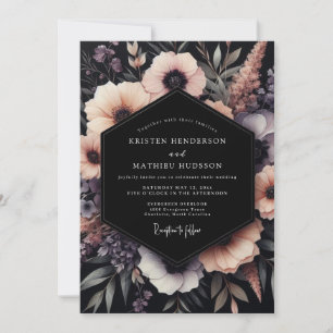 Blush Gothic Bloom Hochzeit Einladung
