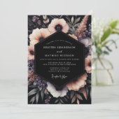 Blush Gothic Bloom Hochzeit Einladung (Stehend Vorderseite)
