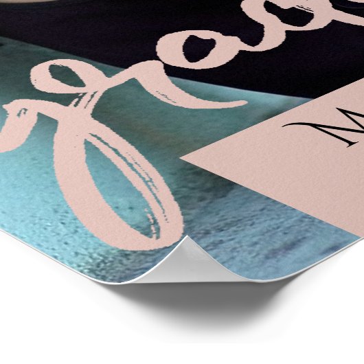 Blush Graduate | Modernes Script-Foto Keepake Poster (Ecke)