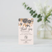 Blush grau boho Blumenschrift Logo-Reihenfolge dan Visitenkarte (Stehend Vorderseite)