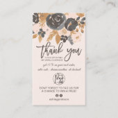 Blush grau boho Blumenschrift Logo-Reihenfolge dan Visitenkarte (Vorderseite)
