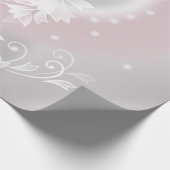 Blush Grau Weiße Blumenfantasie Geschenkpapier (Ecke)