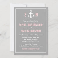 Blush & Gray Einladung zur Hochzeit