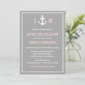Blush & Gray Einladung zur Hochzeit (Stehend Vorderseite)
