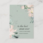 BLUSH GRAY FLORAL MAMA GIFT NECKLACE EARRING CARD PLATZKARTE (Vorderseite)