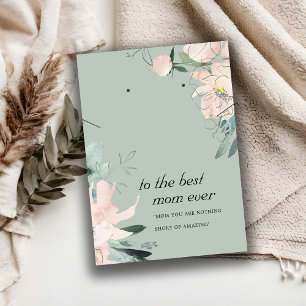 BLUSH GRAY FLORAL MAMA GIFT NECKLACE EARRING CARD PLATZKARTE