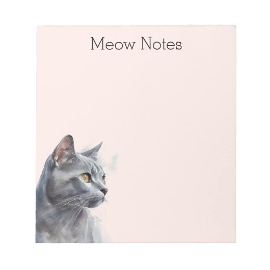 Blush Gray Kitty Cat Notizblock (Vorderseite)