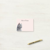 Blush Gray Kitty Cat Post-it Klebezettel (Auf Schreibtisch)