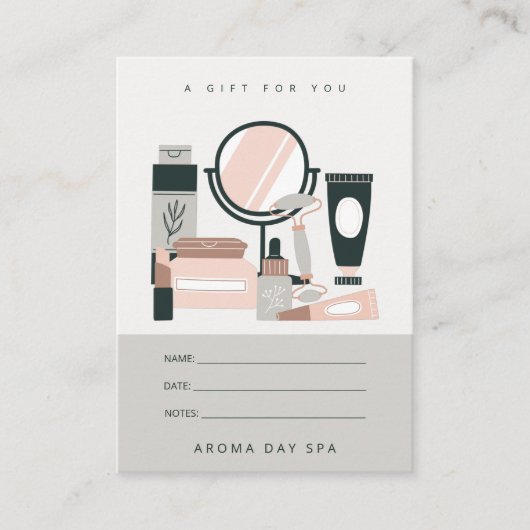 Blush Gray Makeup Artist Cosmologe Gift Card Terminkarte (Vorderseite)