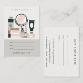 Blush Gray Makeup Artist Cosmologe Gift Card Terminkarte (Vorne/Hinten)