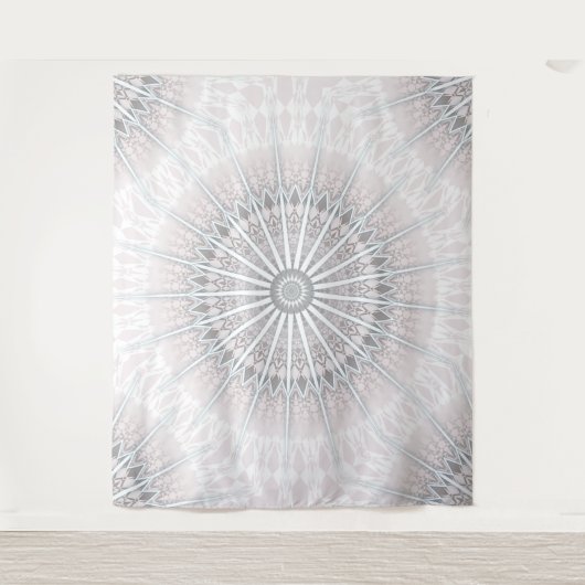 Blush Gray Mandala Wandteppich (Vorderseite)