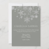 Blush gray silver snowflake wonderland Wedding Einladung (Vorderseite)