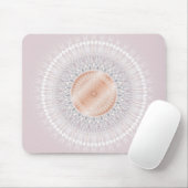 Blush Gray White Rose Gold Mandala Mousepad (Mit Mouse)
