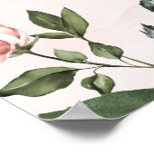 Blush Green Dusty Blue Wedding Welcome Sign XL Poster (Ecke)