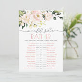 Blush Green Floral Wedding würde sie eher Einladung (Stehend Vorderseite)